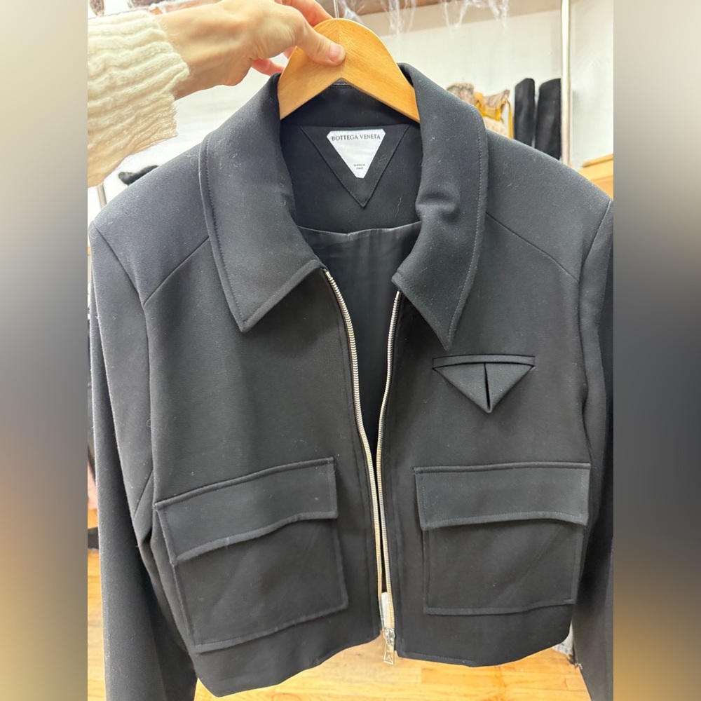 Officine Generale Black cropped Boxy Women's Jacket size M